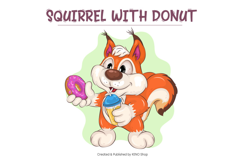 cartoon-squirrel-with-donut-clipart