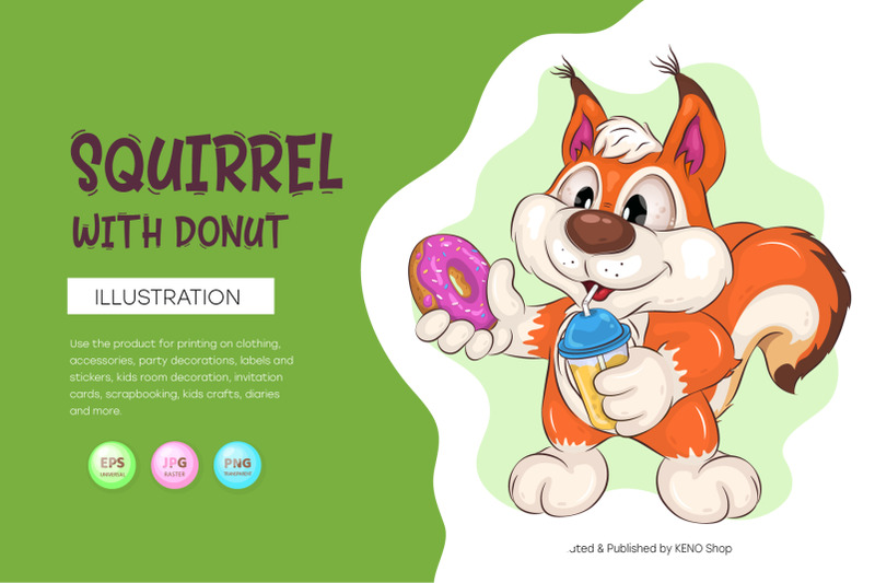 cartoon-squirrel-with-donut-clipart