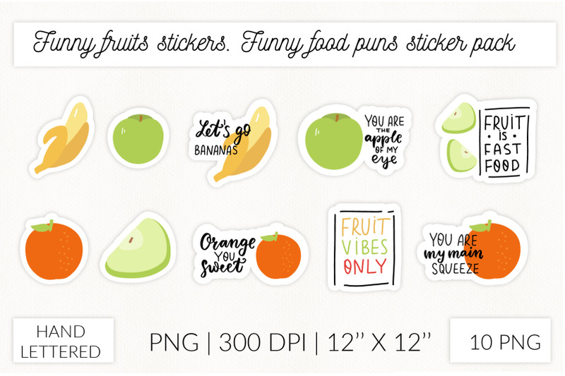 funny-fruits-stickers-funny-food-puns-sticker-pack