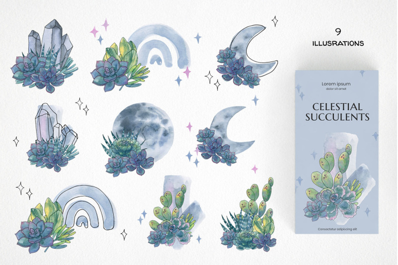 watercolor-succulent-cactus-clipart-unicorn-mythical-plant-png