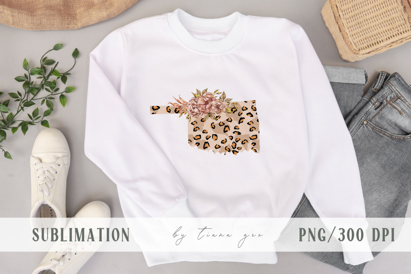 floral-leopard-oklahoma-map-sublimation-clipart-png-file