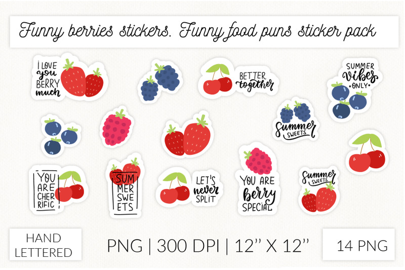 funny-berries-stickers-funny-food-summer-sticker-pack