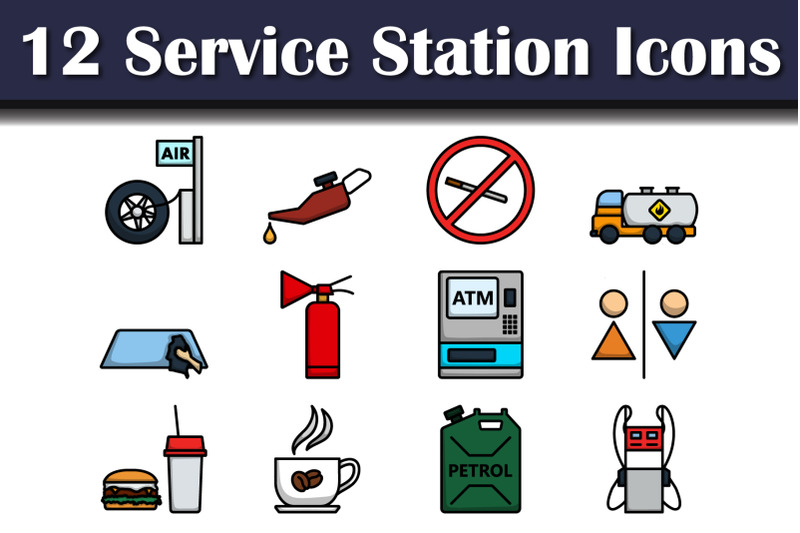 service-station-icon-set