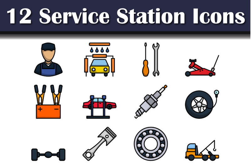 service-station-icon-set