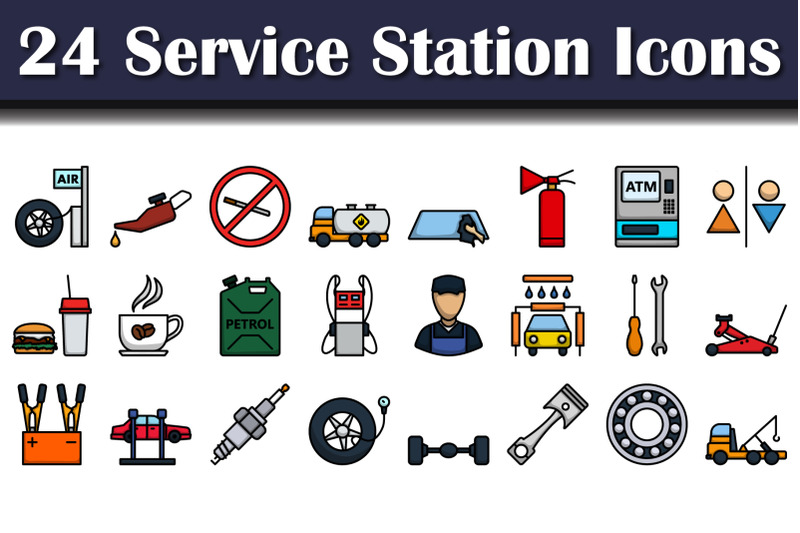 service-station-icon-set