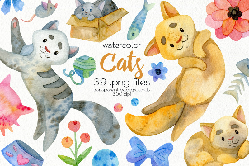 watercolor-cats-clipart-png-files