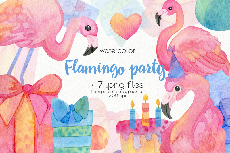 watercolor-flamingo-party-clipart-png-files