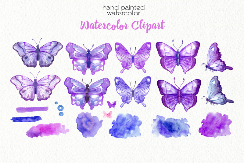 watercolor-purple-butterflies-png-files