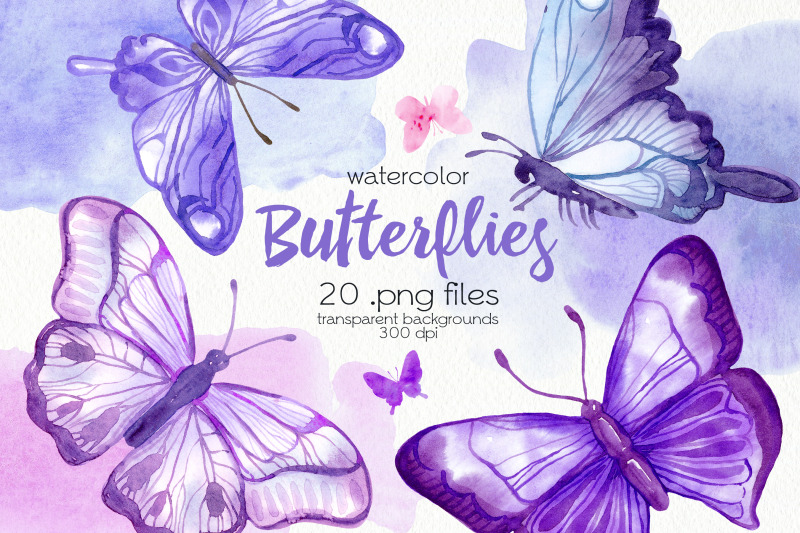 watercolor-purple-butterflies-png-files