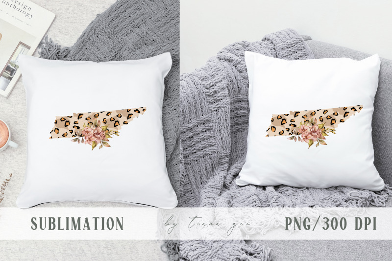 floral-tennessee-map-sublimation-clipart-png-file