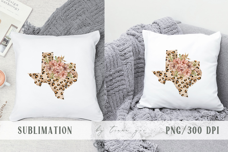 floral-texas-state-map-sublimation-clipart-png-file