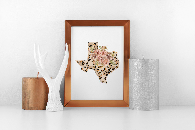 floral-texas-state-map-sublimation-clipart-png-file