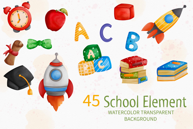 watercolor-back-to-school-and-animals-clipart