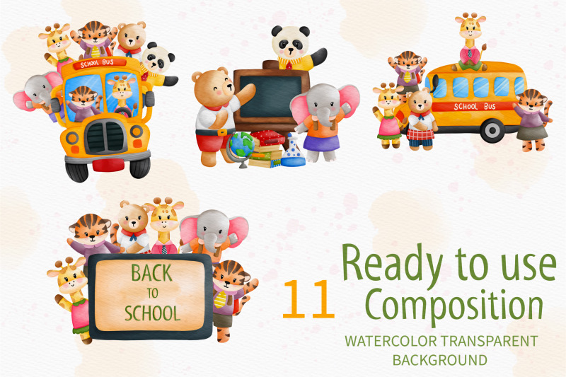 watercolor-back-to-school-and-animals-clipart