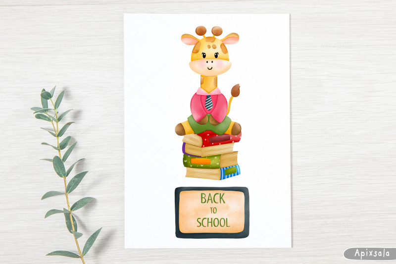 watercolor-back-to-school-and-animals-clipart