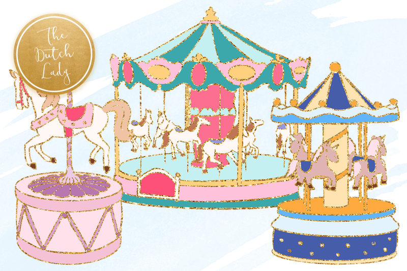 horses-carrousel-amp-fair-clipart-set