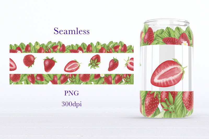 strawberry-16oz-libbey-glass-can-wrap-png-sublimation-design