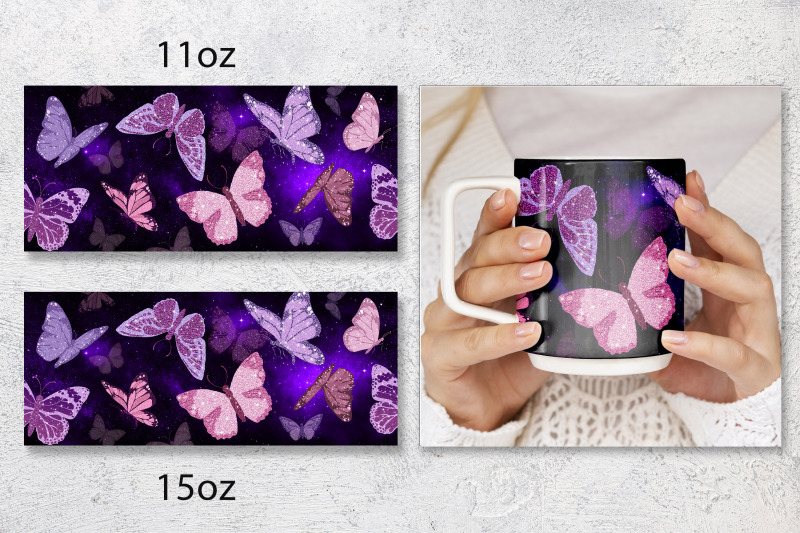 space-butterflies-mug-wrap-design-dark-mug-sublimation-png