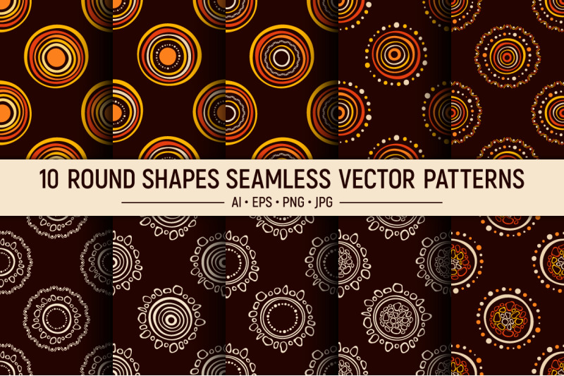10-handdrawn-round-shapes-seamless-vector-patterns