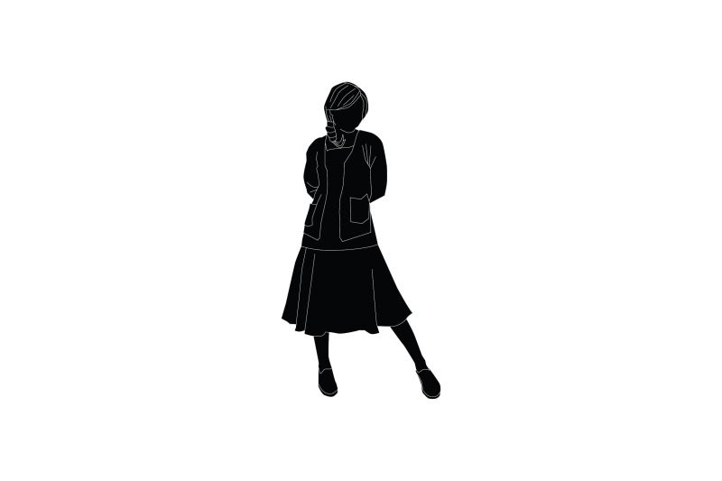 vector-illustration-of-elegant-women-posing-nbsp-on-the-sideroad