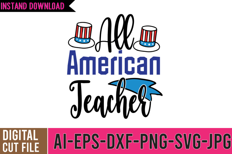 all-american-teacher-svg-cut-file-4th-of-july-svg