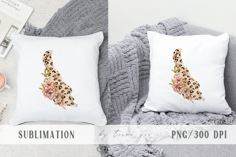 floral-delaware-state-map-sublimation-clipart-png-file