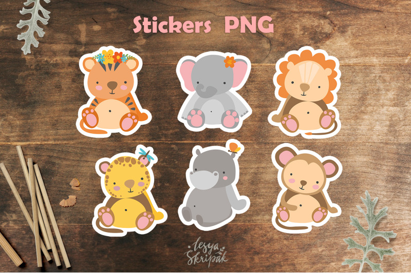 safari-animals-stickers-cute-animal-stickers-stickers-png