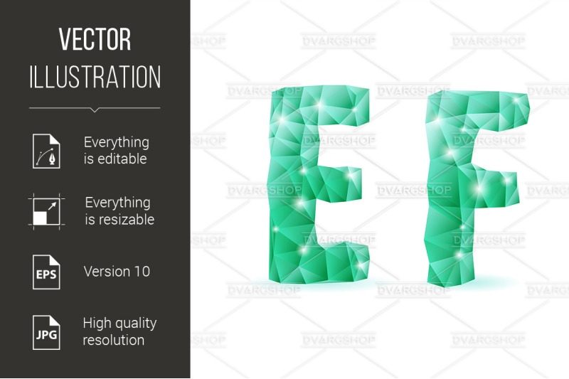 emerald-green-polygonal-font