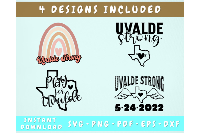 uvalde-strong-svg-bundle-4-designs-pray-for-uvalde-svg-cut-files