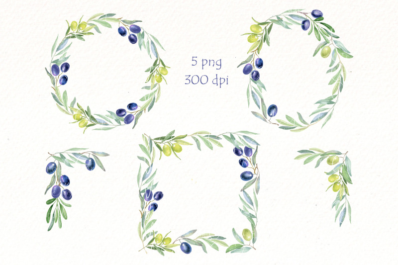 olive-wreath-clipart-watercolor-greenery-frame-clip-art-foliage-png