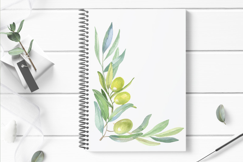 olive-wreath-clipart-watercolor-greenery-frame-clip-art-foliage-png