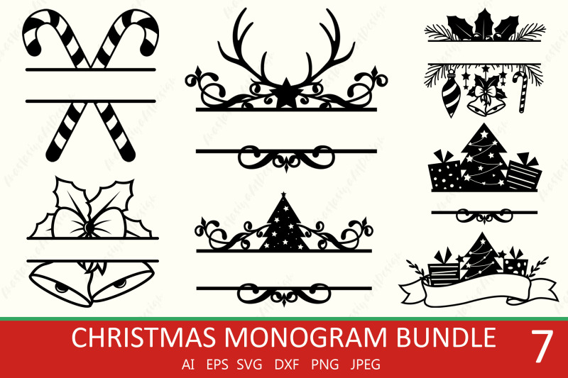 christmas-split-monogram-bundle-holiday-frame-svg