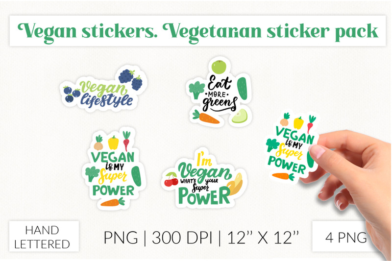 vegetarian-stickers-healthy-food-sticker-pack