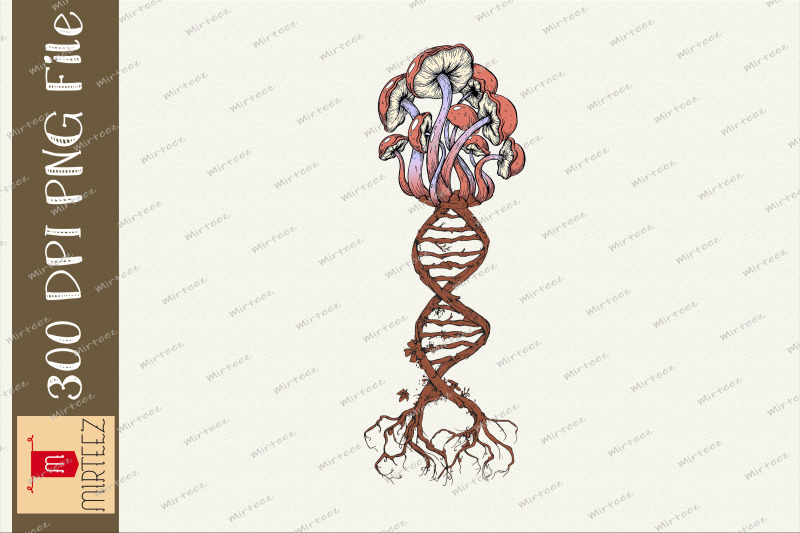 mushroom-dna-mycology-shroom-trippy-png