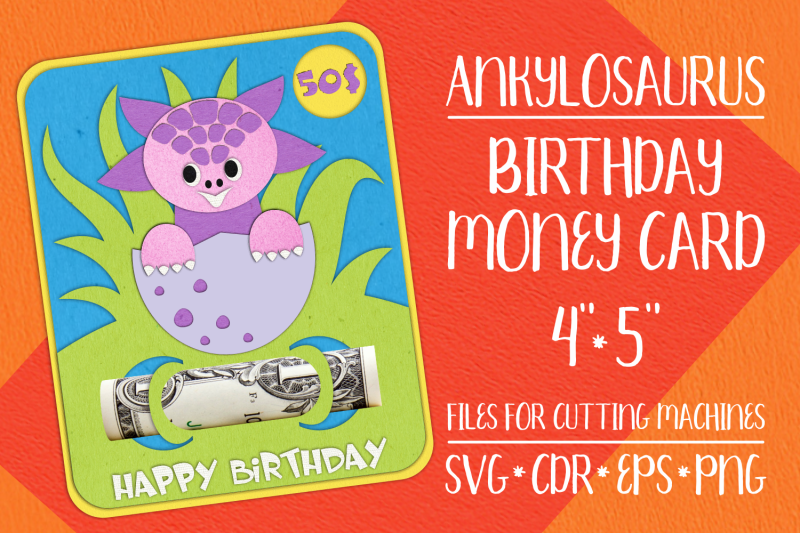 ankylosaurus-birthday-card-money-holder-template