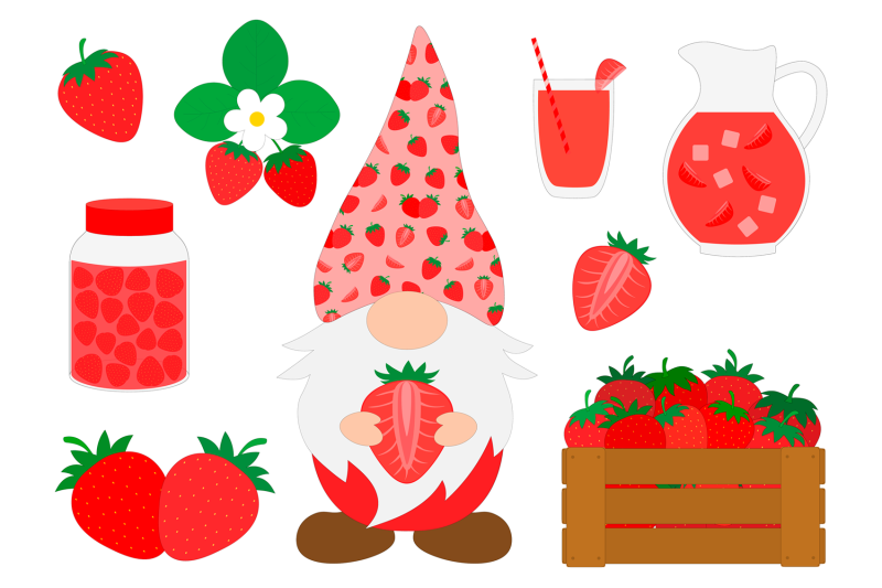 strawberry-bundle-gnomes-strawberry-svg-gnomes-sublimation