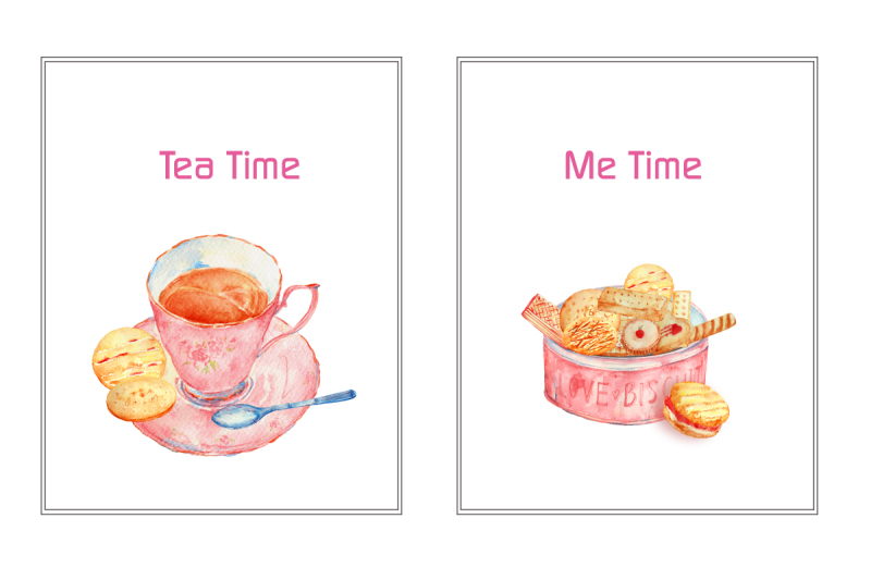 watercolor-biscuits-and-tea-pot-set