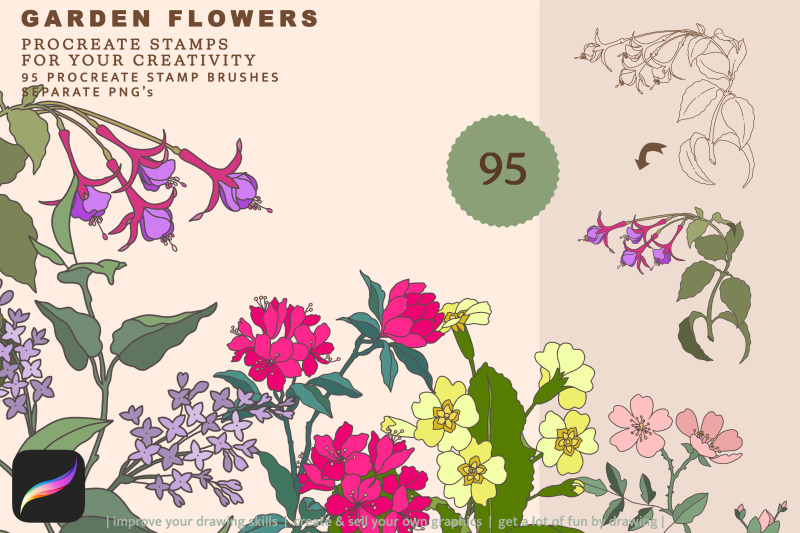 garden-flowers-brush-kit-procreate