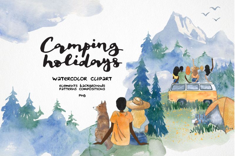 camping-png-watercolor-travel-clipart-mountain-landscape-clip-art