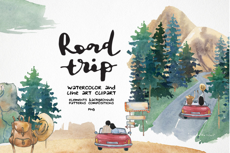 road-trip-clipart-watercolor-car-travel-png-mountain-landscape-backg