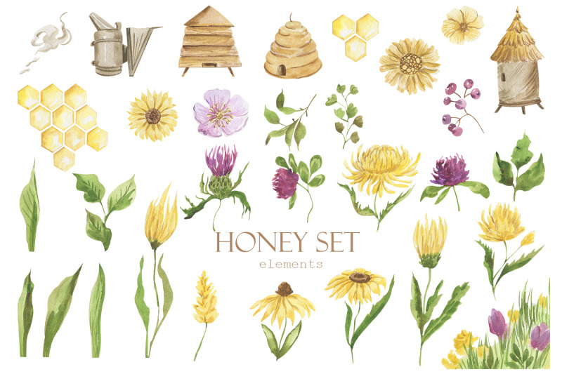 honey-watercolor-set