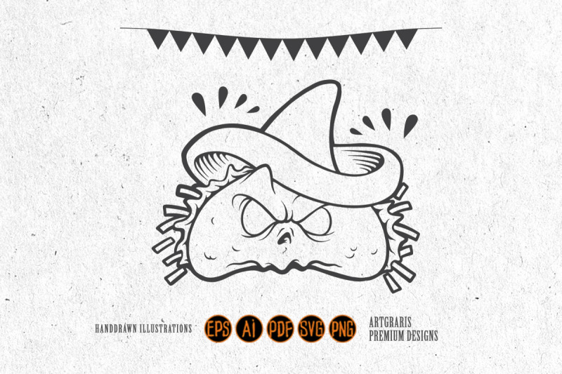 scary-delicious-tacos-restaurant-mascot-silhouette-svg