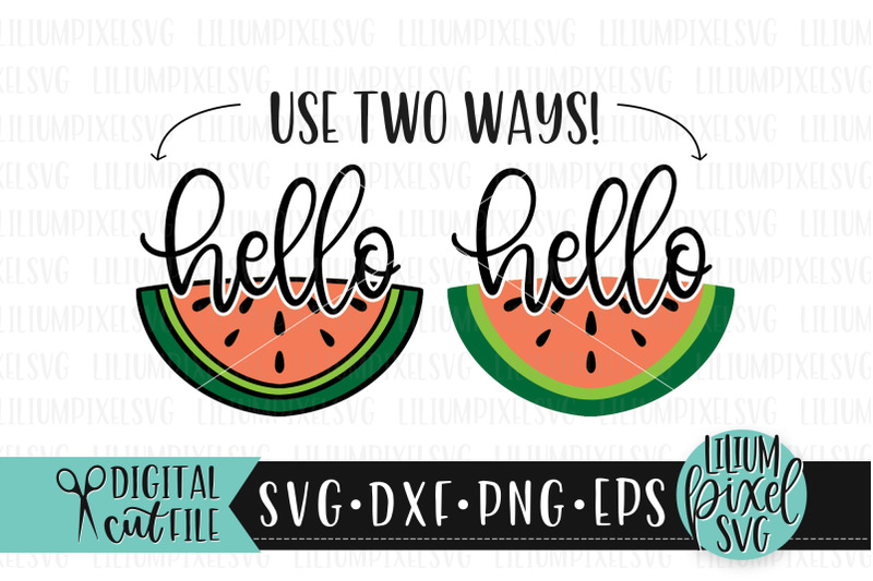hello-watermelon-half-round-frame-summer-svg