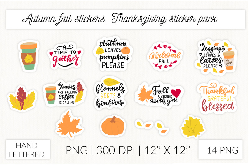 autumn-stickers-bundle-pumpkins-stickers-fall-stickers-thanksgivin