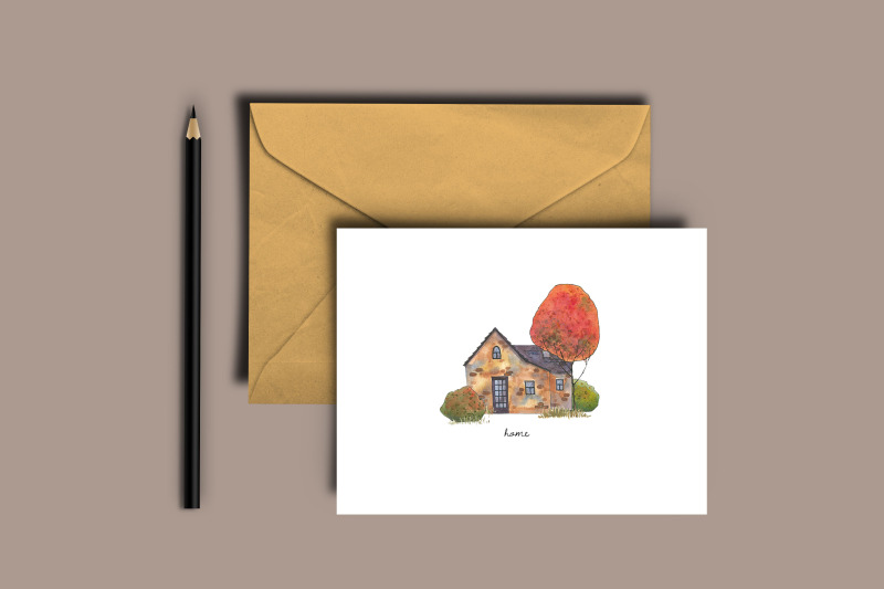 cottagecore-fall-clipart-watercolor-country-house-png-farm-landscape