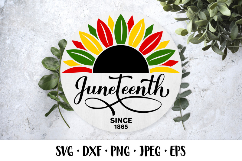 juneteenth-sunflower-round-sign-svg-african-american-holiday