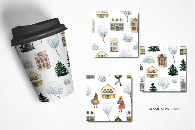 christmas-house-clipart-watercolor-winter-city-scene-creator