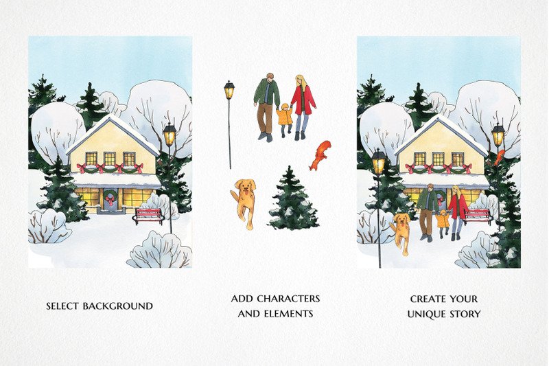 christmas-house-clipart-watercolor-winter-city-scene-creator