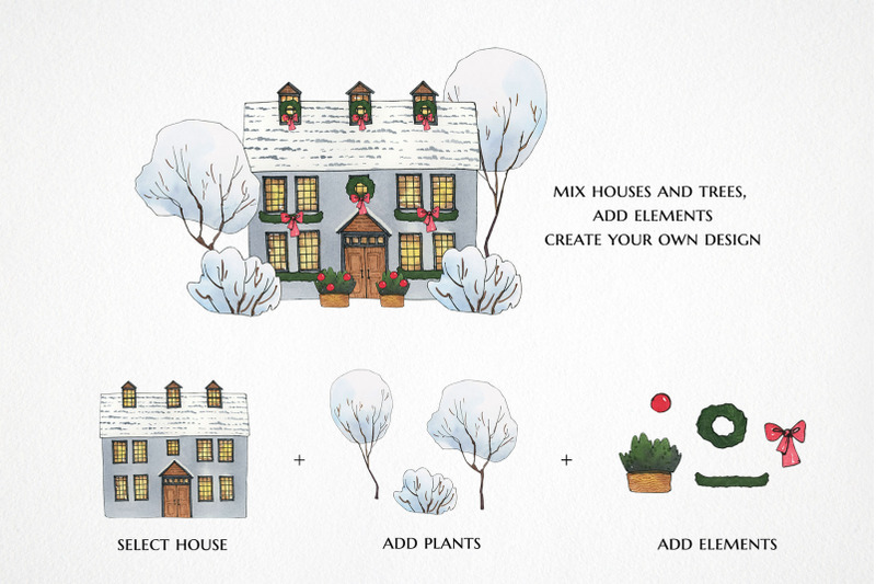 christmas-house-clipart-watercolor-winter-city-scene-creator