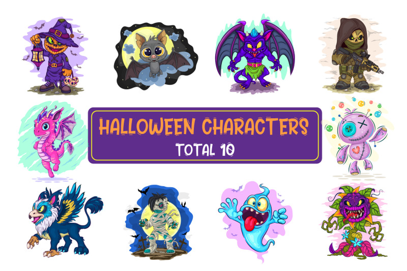 bundle-halloween-characters-sublimation